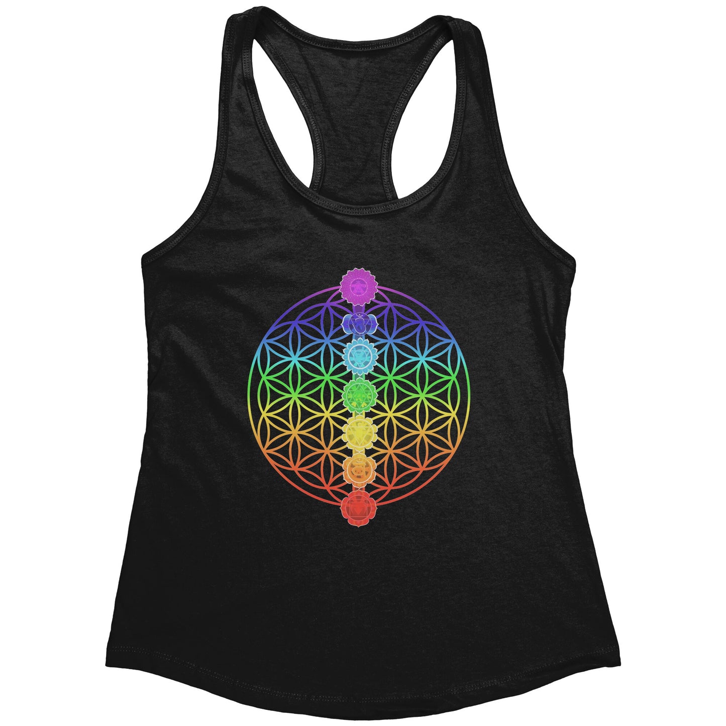 Sacred Geometry Chakra Womens Tank Top Spiritual Tank Chakra Tank Top Chakras Tank Top Flower Of Life Shirt Spiritual Shirts Racerback
