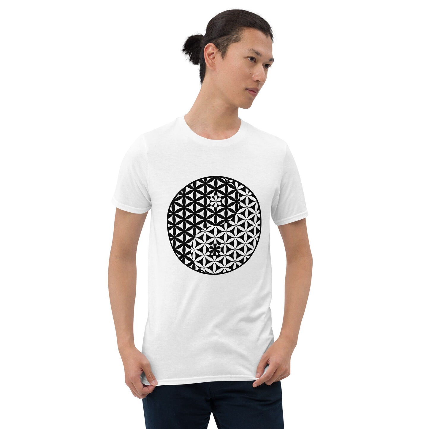 Yin Yang Tee Shirt flower of life sacred geometry shirts yinyang tee shirt men or womens tee shirt