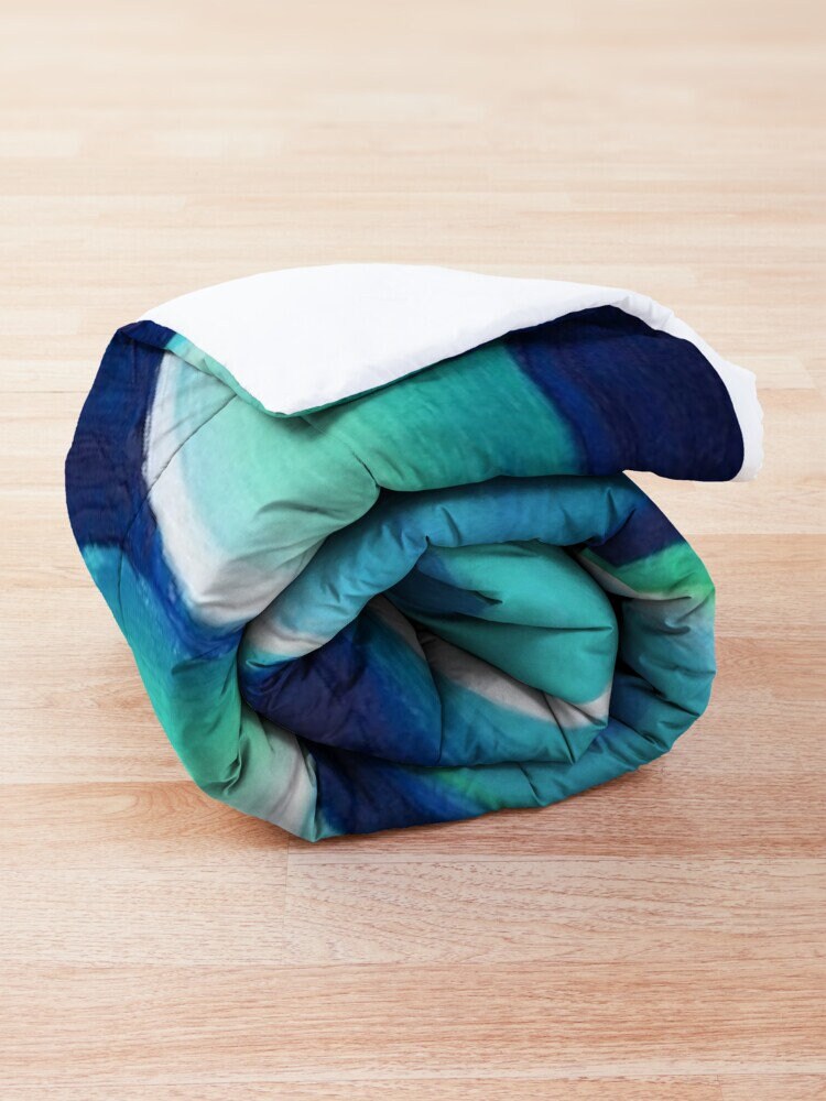 Abstract Blue Duvet Cover or Comforter Artsy bedding Twin Queen King bedroom blue teal aqua abstract art artwork bedding