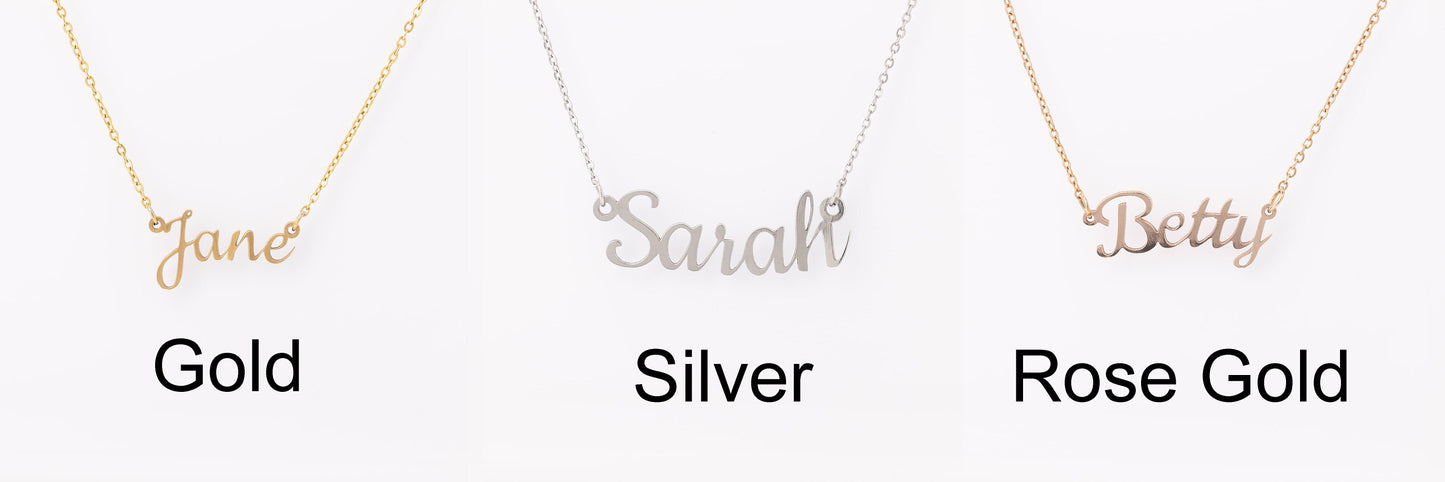 Custom Name Necklace Gold, Rose Gold or Silver, gift for woman, custom initials