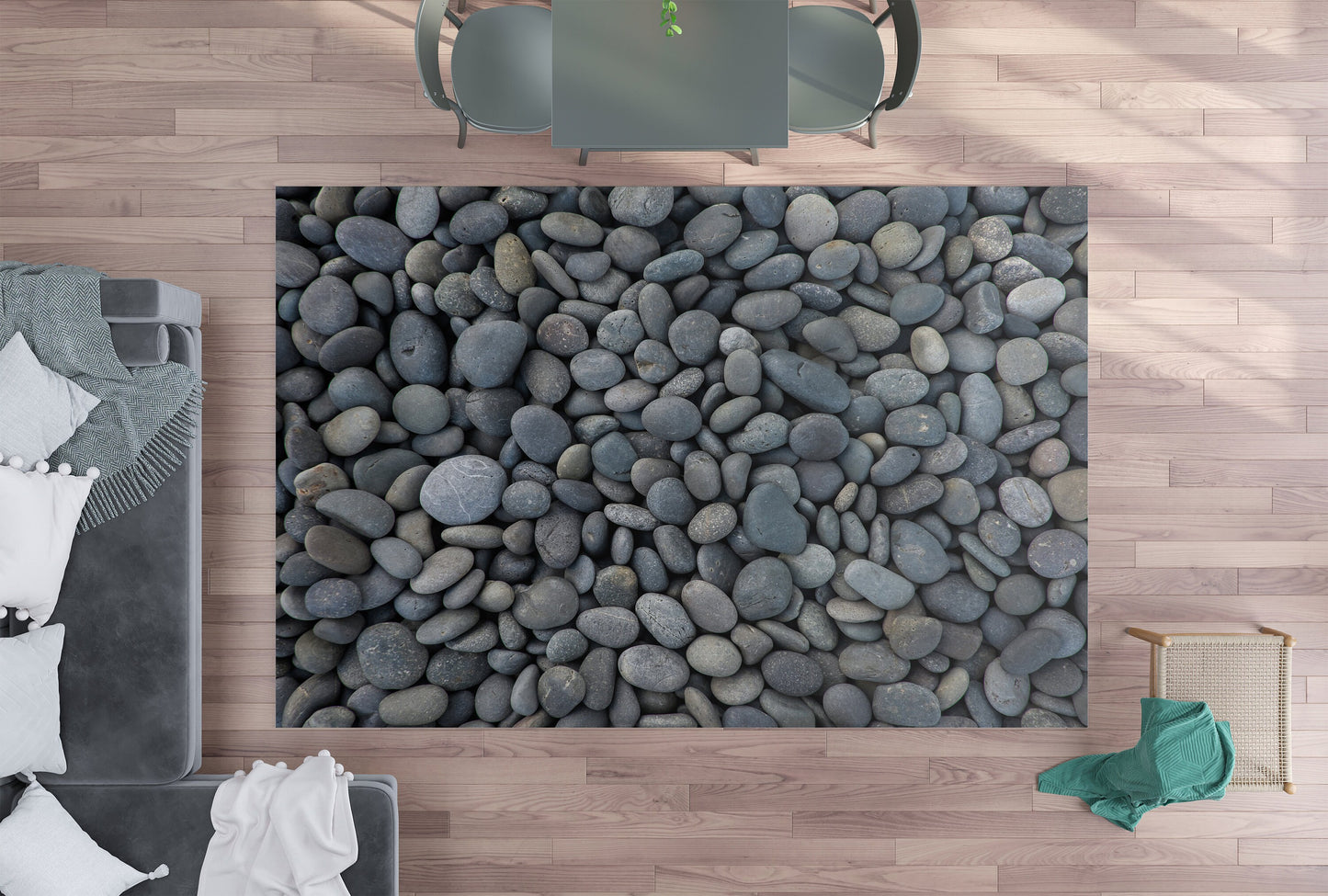 Pebbles Rug gray Rug grey Rug stones Floor Rug gray Mat nature rug unique Rugs 3x5 4x6 8x10 9x12 Large rugs gray decor grey rugs