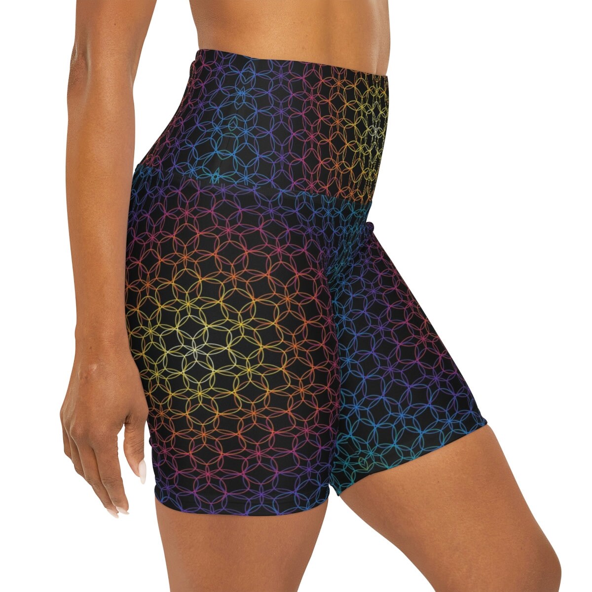 Sacred Geometry Yoga Pants rainbow black Leggings Yoga Leggins colorful Yoga Pants Spiritual Leggings