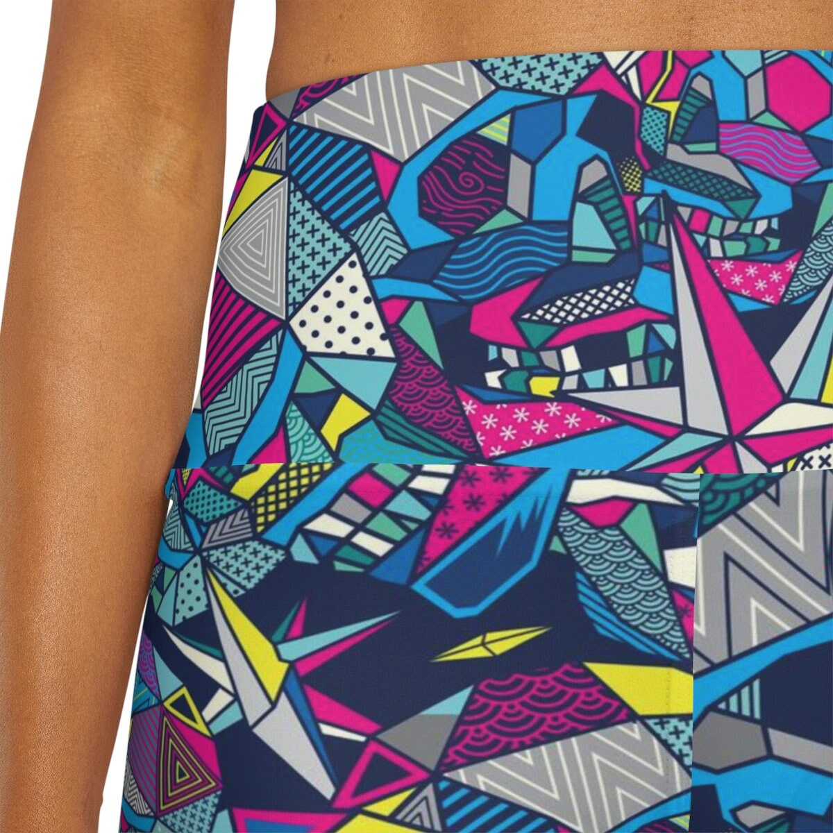Colorful Skulls yoga pants capri ankle or shorts blue legging skull yoga pants bright leggings skull pants spandex