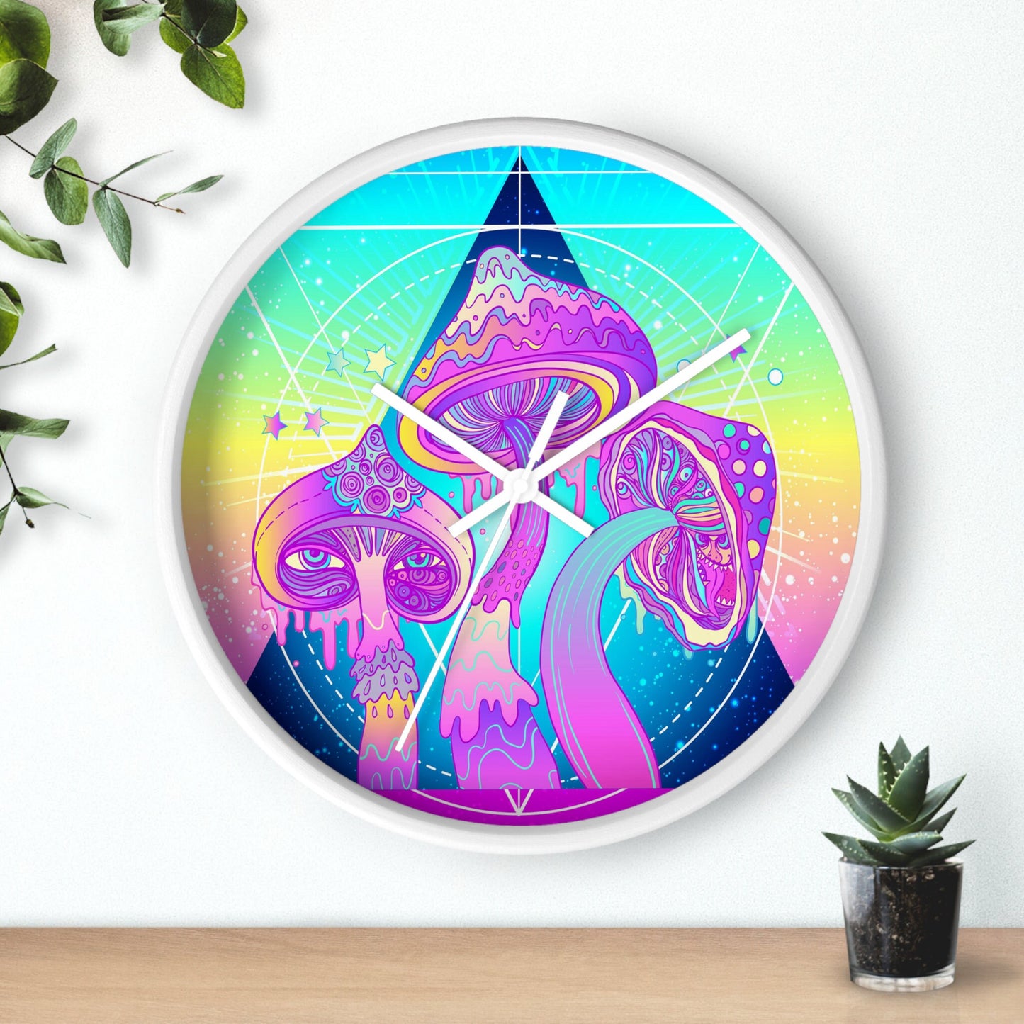 Magic Mushrooms Wall Clock shroom clocks trippy clock psychedelic