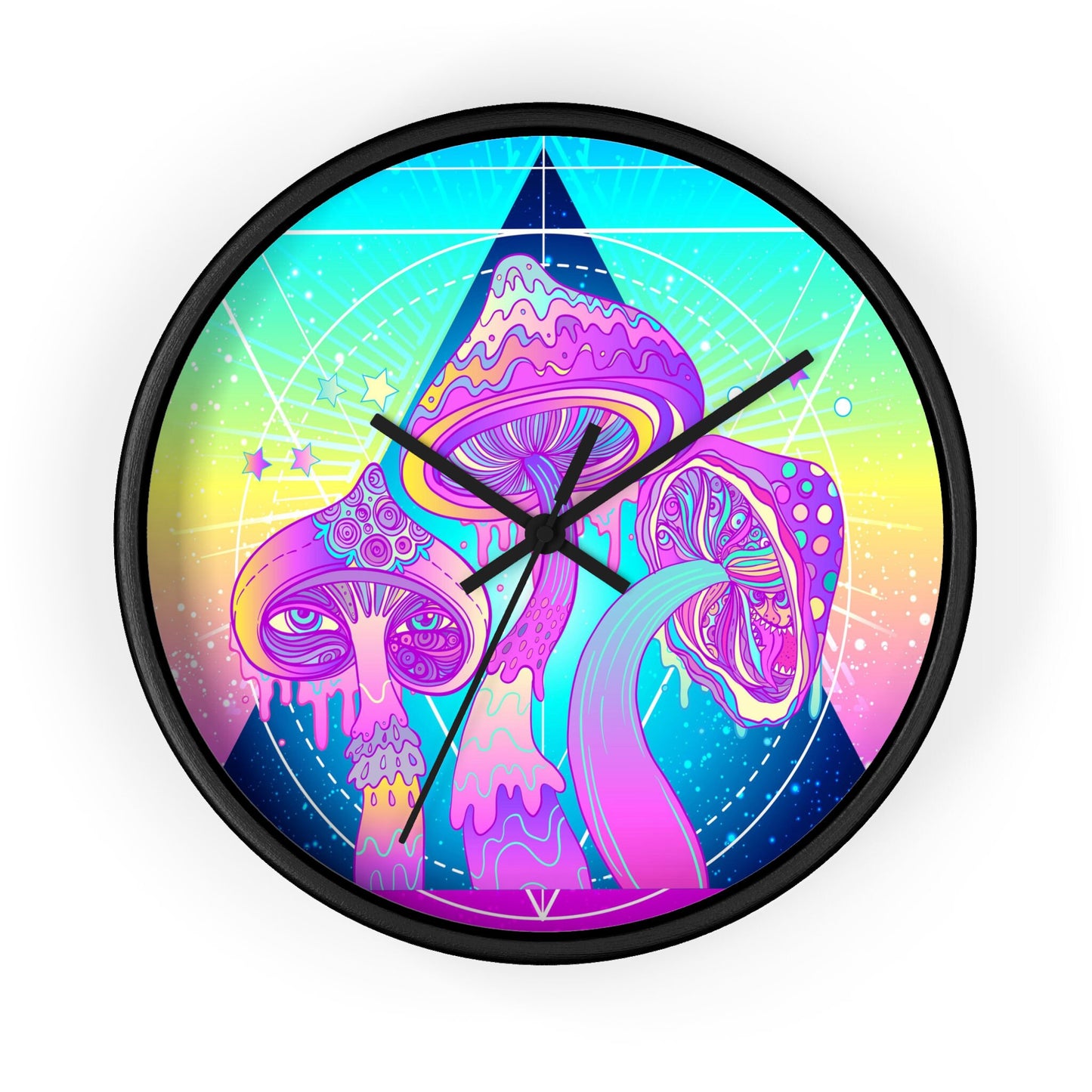 Magic Mushrooms Wall Clock shroom clocks trippy clock psychedelic