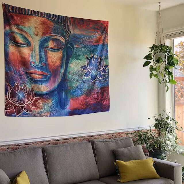 Buddha Tapestry Buddha Wall Art Spiritual Tapestry Spiritual Tapestries Buddha Tapestry Lotus Flower Tapestries Buddha Art