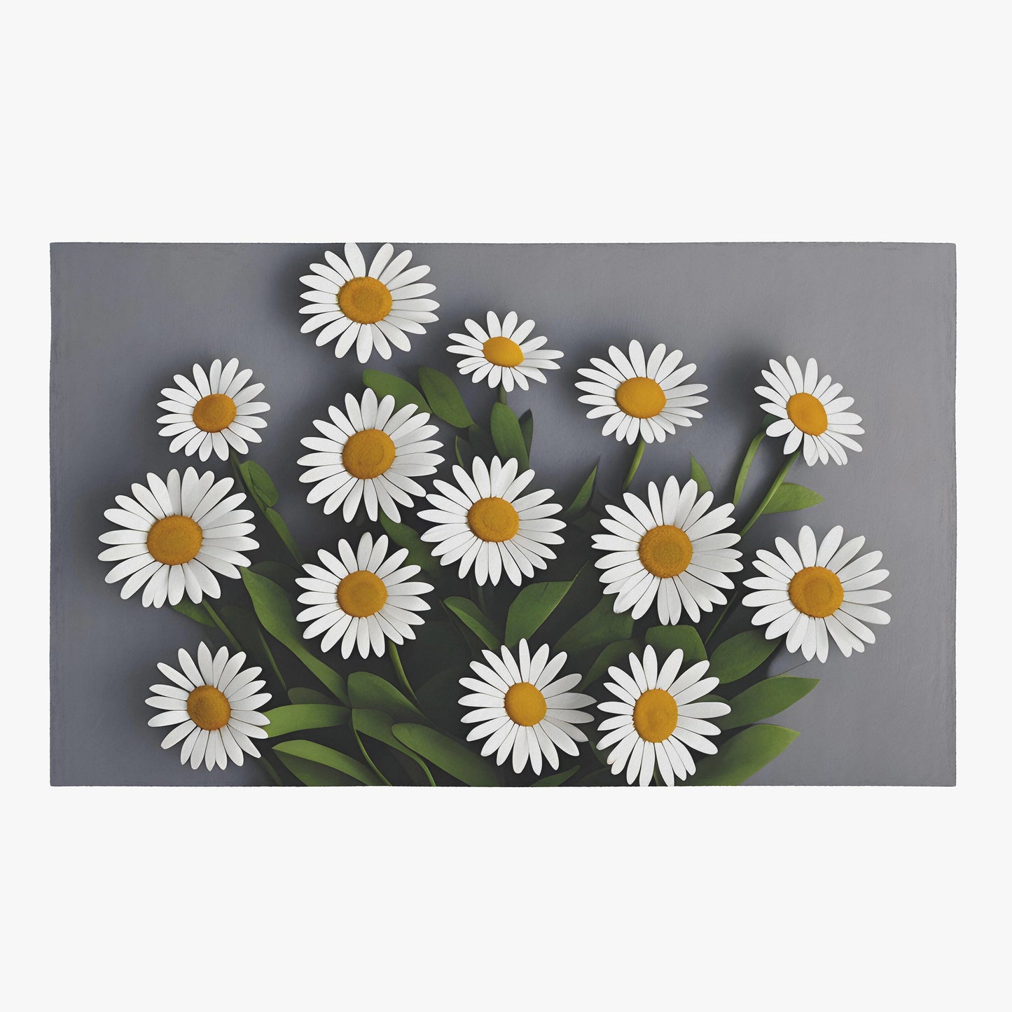 Daisy Rug Gray white Rug Daisies Floor Rugs 3'x5' 4'x6' 5'x7' 8' x 10' Large rugs