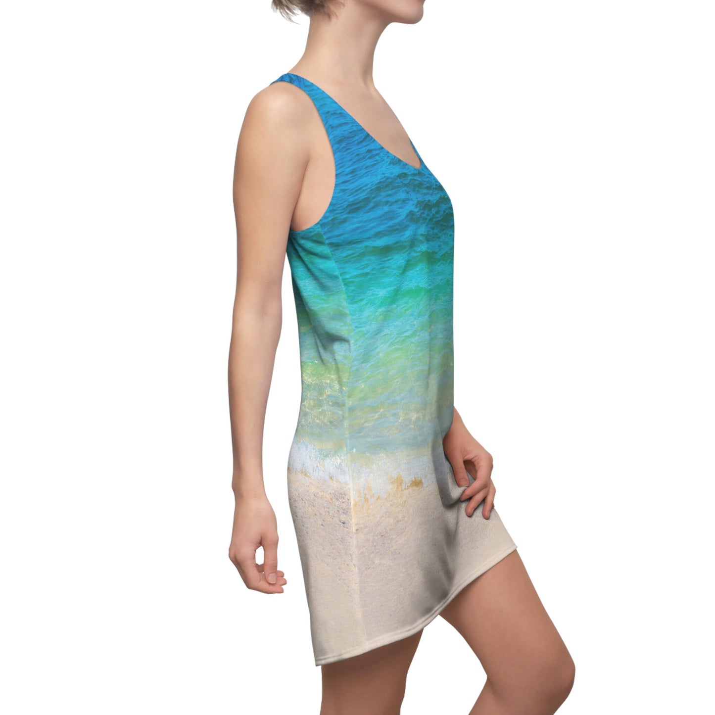 Ocean water Dress blue sleeveless dress beach summer dress beachy racerback dress summer