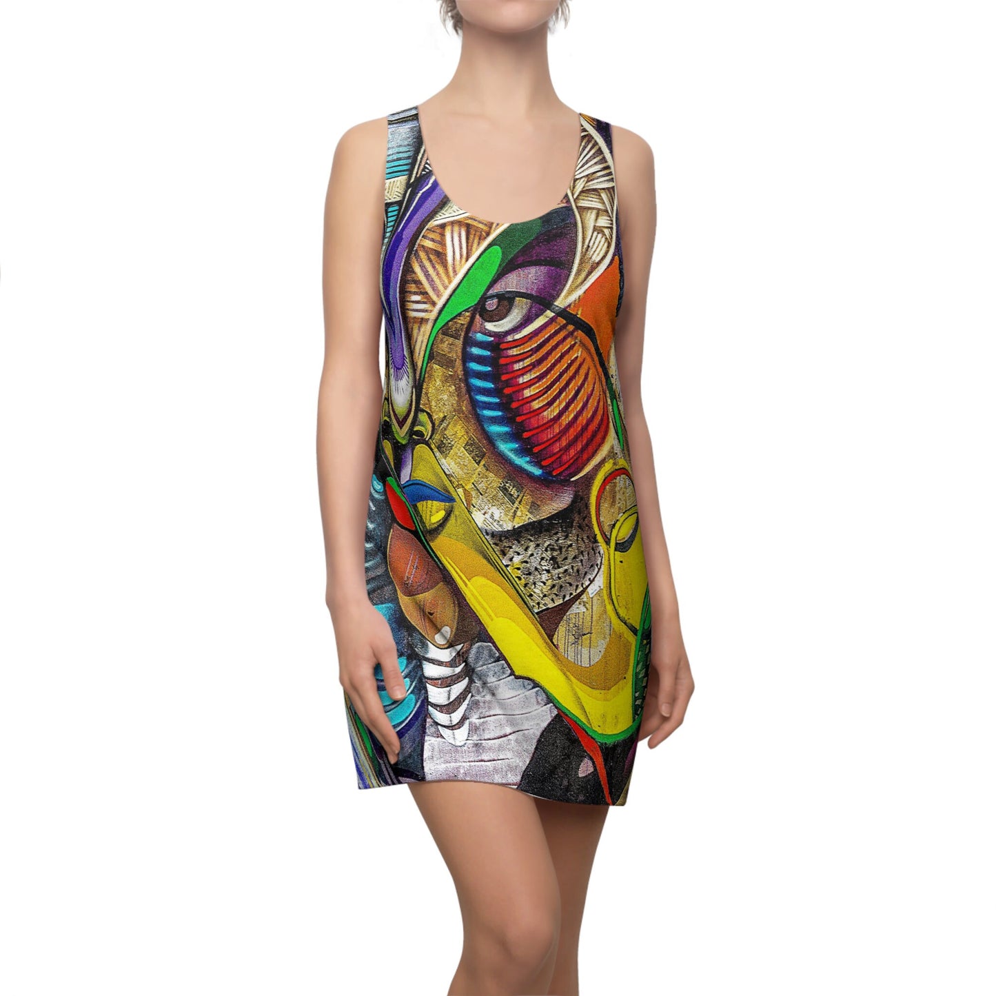 Graffiti African Dress street art colorful sleeveless dress beach summer dress africa grafiti racerback dress summer
