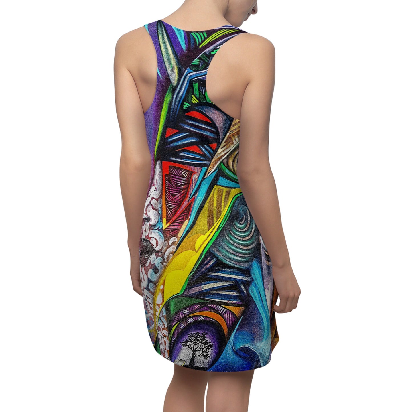 Graffiti African Dress street art colorful sleeveless dress beach summer dress africa grafiti racerback dress summer