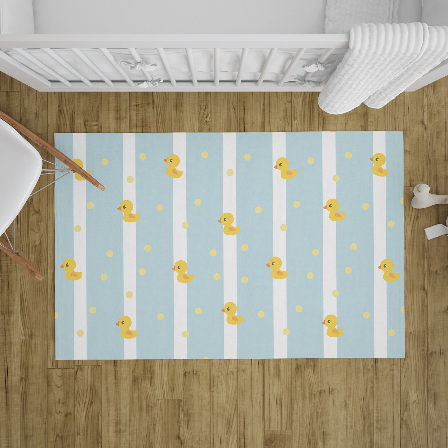 Polka Dot Rubber Duck Rug nursery Rugs kids Rug blue yellow ducks Floor Rug 3x5 4x6 5x8 9x12 Large girls boys childrens rugs