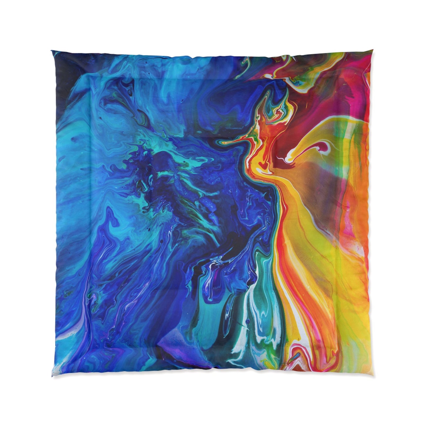 Artsy Duvet Cover or Comforter Twin Queen King Dorm bedroom blue comforter yellow bedding sky ocean sea horse duvet ocean comforter