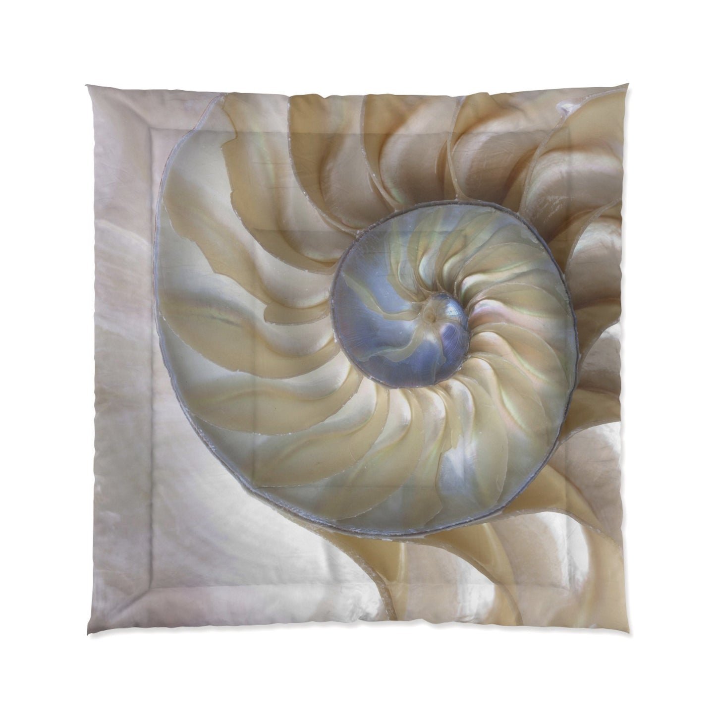 Nautilus Shell Comforter or Duvet Cover Ocean bedding fibonacci duvet beige comforter shell comforter golden ratio duvet light color bedding