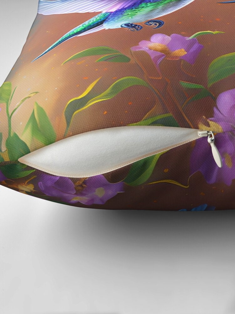 Hummingbird Pillow hummingbirds pillows pink blue floral pillow for couch humming bird art pillows