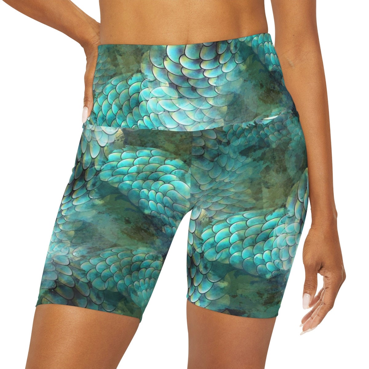 Mermaid yoga pants blue legging yoga pants capri or ankle length aqua leggings fish scales pants mermaids spandex