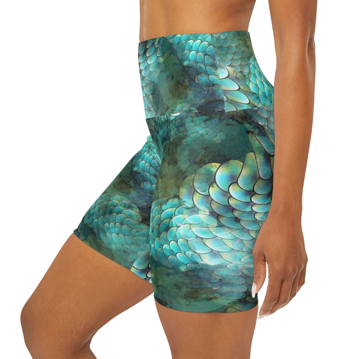 Mermaid yoga pants blue legging yoga pants capri or ankle length aqua leggings fish scales pants mermaids spandex