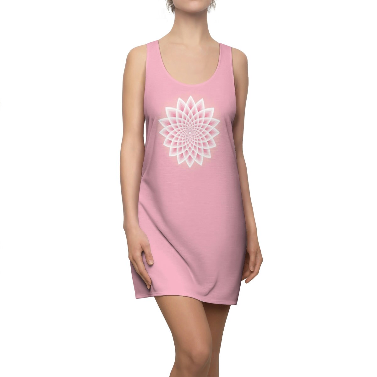 Pink Lotus Dress mandala racerback dress light pink sleeveless dresses