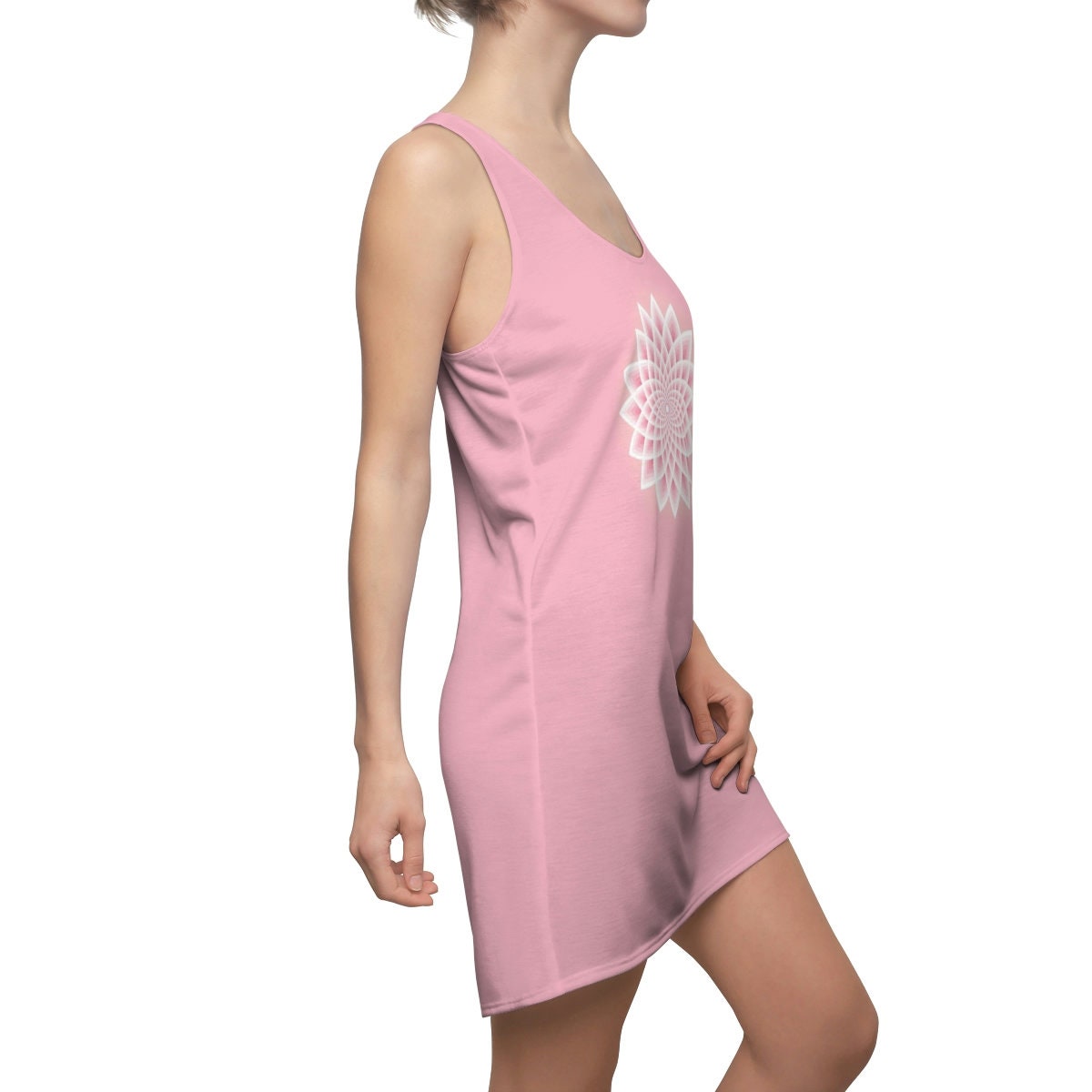 Pink Lotus Dress mandala racerback dress light pink sleeveless dresses
