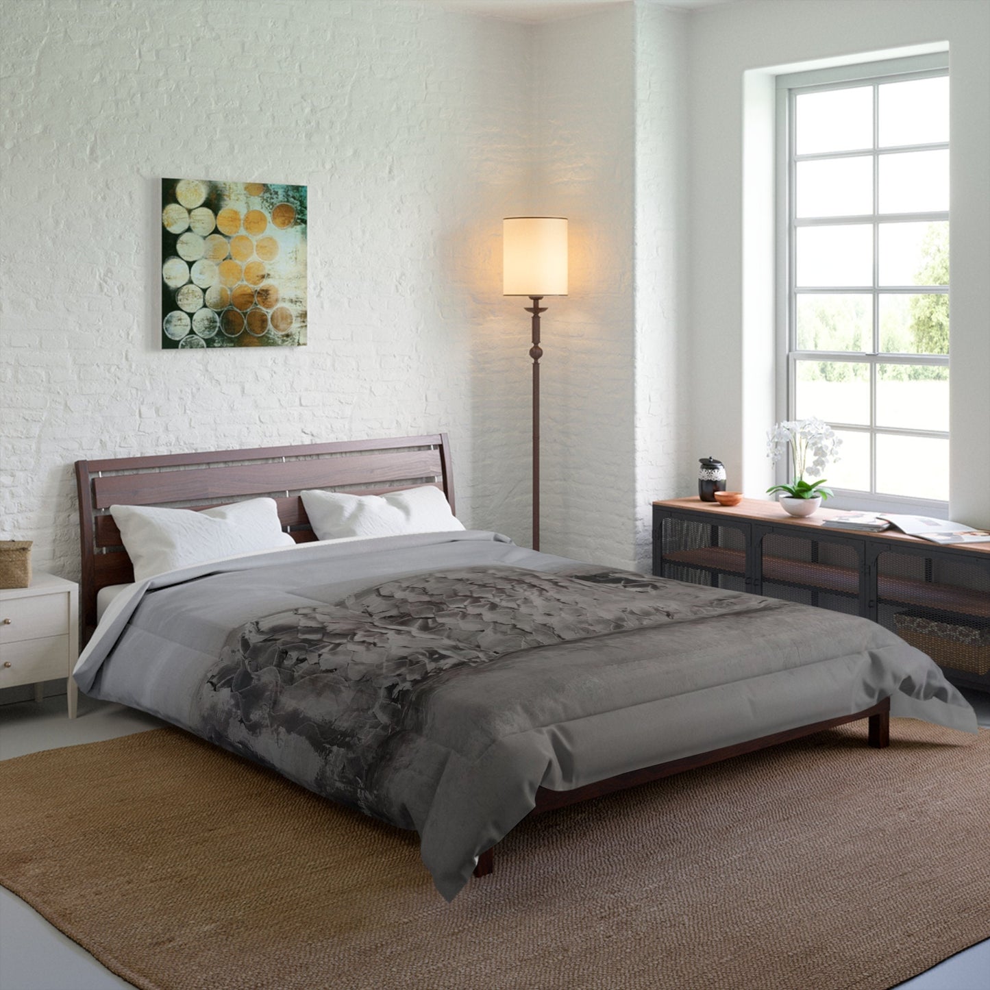 Gray Duvet Cover or Comforter Artsy bedding Twin Queen King modern artwork Abstract Art grey comforter gray comforter