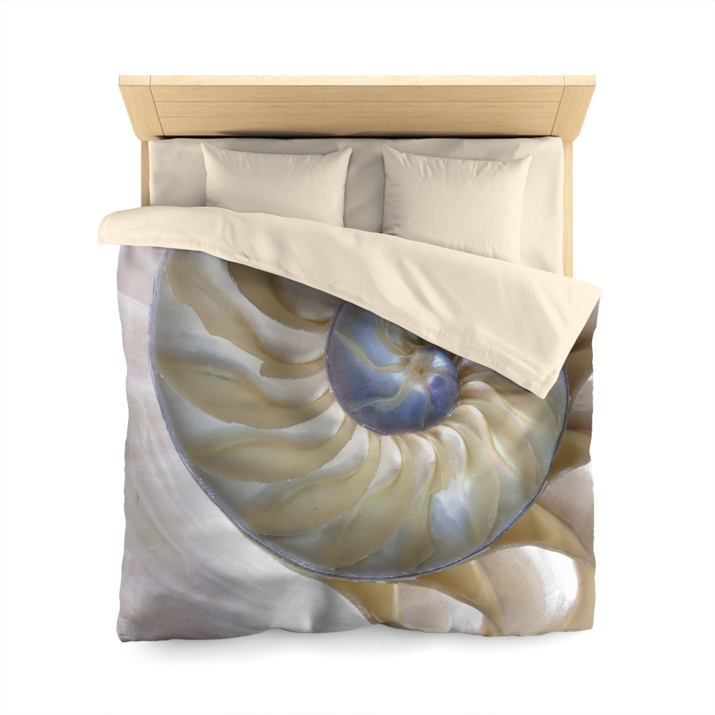 Nautilus Shell Comforter or Duvet Cover Ocean bedding fibonacci duvet beige comforter shell comforter golden ratio duvet light color bedding