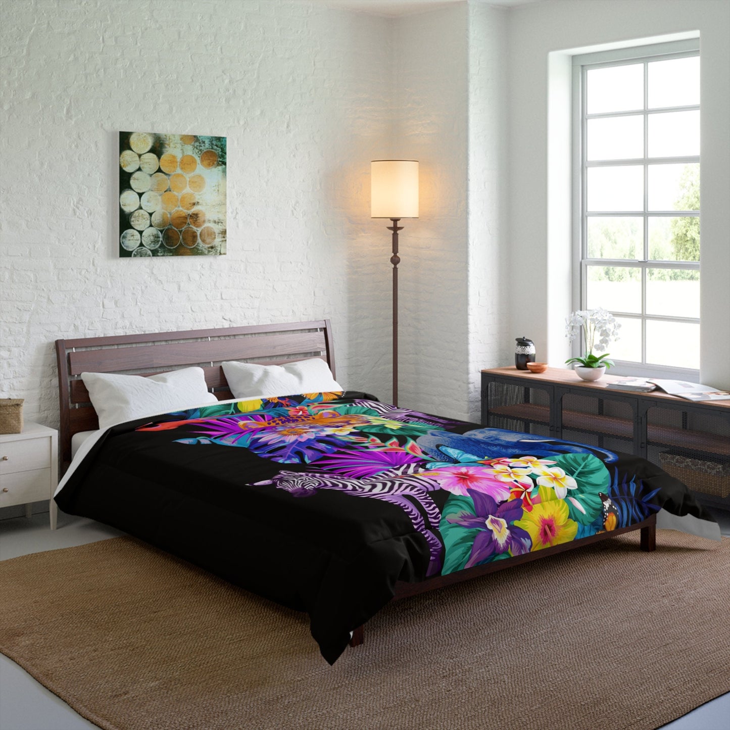 Tropical Animals Duvet Cover or Comforter tropical bedding jungle bedding tropical flowers comforter flowers bedding wild animal comforter