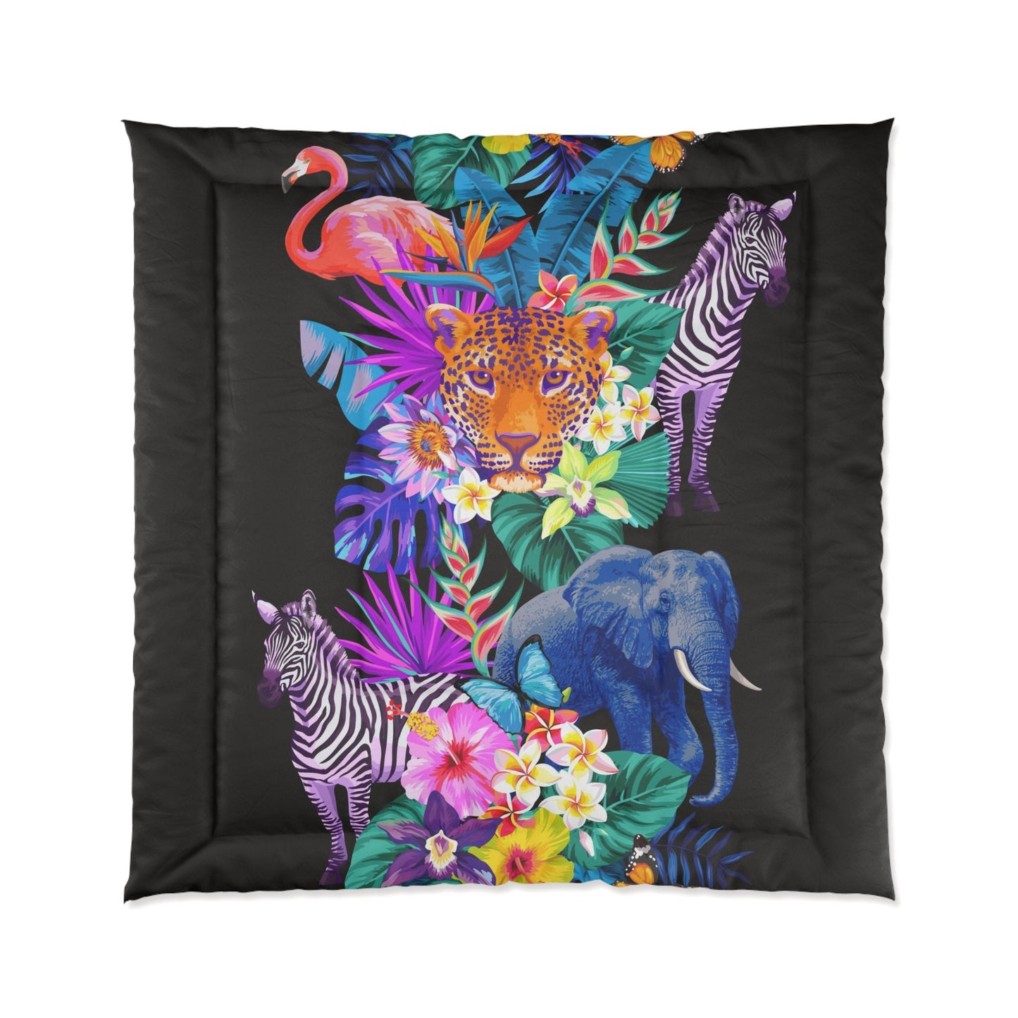 Tropical Animals Duvet Cover or Comforter tropical bedding jungle bedding tropical flowers comforter flowers bedding wild animal comforter
