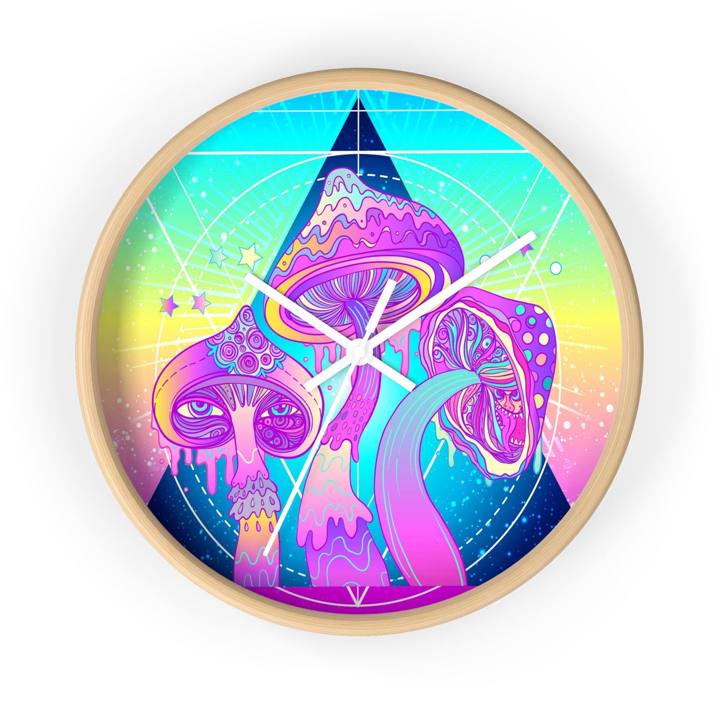 Magic Mushrooms Wall Clock shroom clocks trippy clock psychedelic