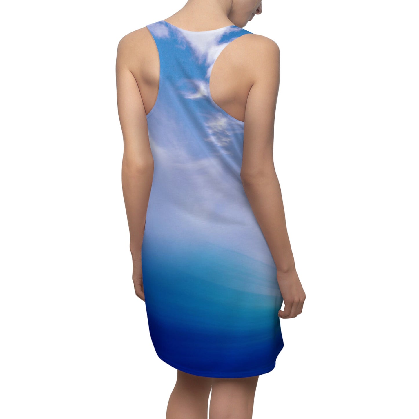 Ship in Ocean sleeveless dress beach summer dress water blue boating racerback dress
