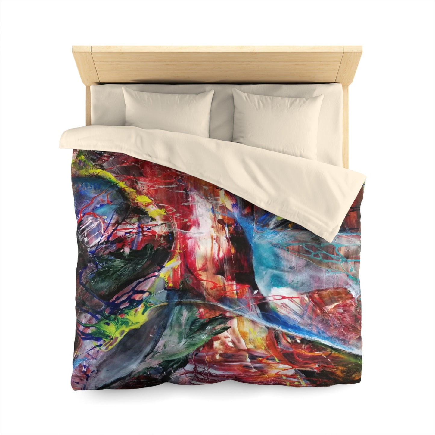 Abstract Art Duvet Cover or Comforter Artsy Colorful bedding Twin Queen King sets Unique gift red comforter orange blue psychadelic bedding