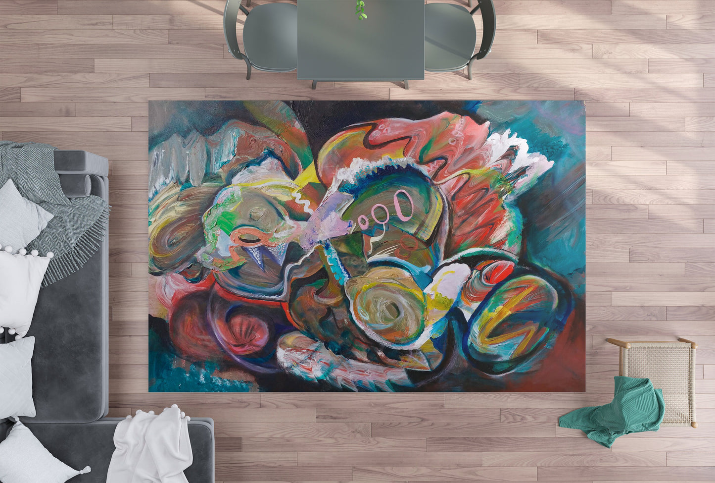 Abstract art Rug colorful rugs modern rug unique rug contemporary art rug