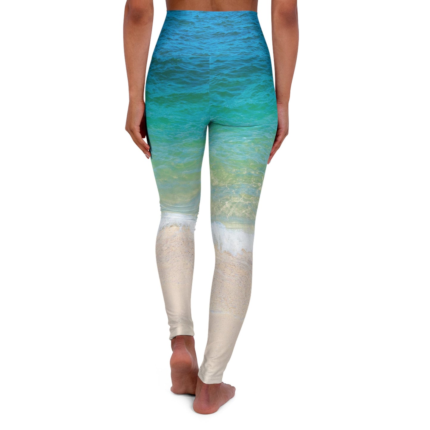 Ocean water yoga pants capri or shorts blue beach leggings yoga leggins sand beachy yoga pants turquoise legging ankle or capri