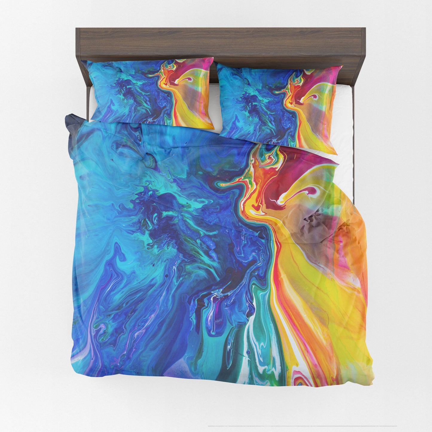 Artsy Duvet Cover or Comforter Twin Queen King Dorm bedroom blue comforter yellow bedding sky ocean sea horse duvet ocean comforter
