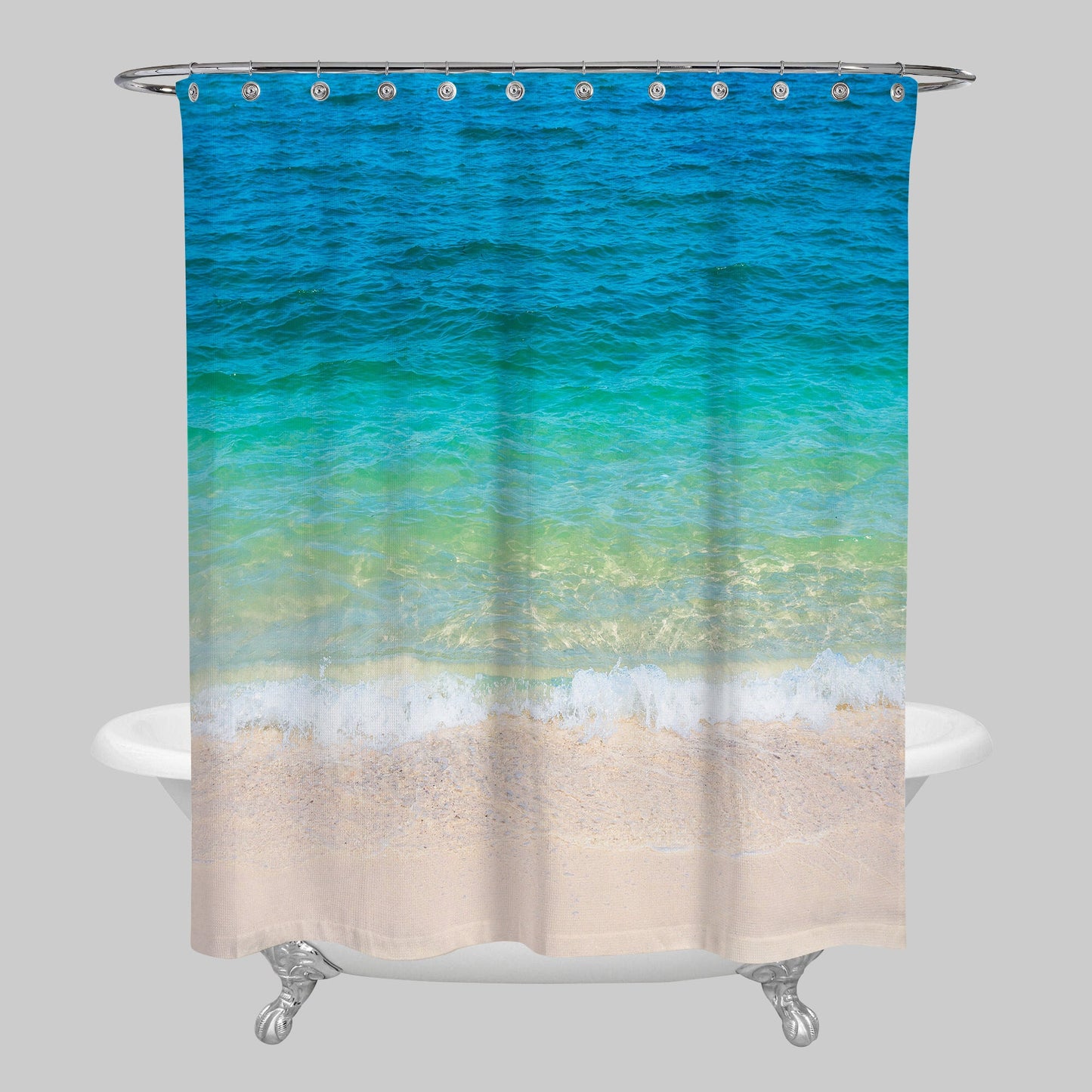 Ocean Water Shower Curtain ocean bathroom decor blue shower curtain beach sand water shower curtain