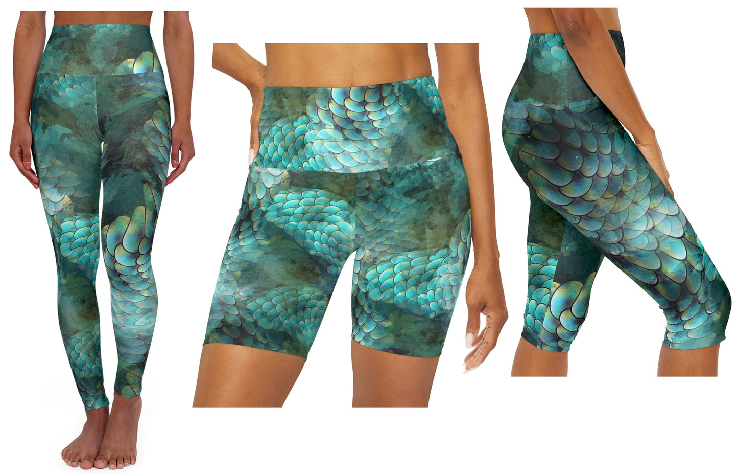 Mermaid yoga pants blue legging yoga pants capri or ankle length aqua leggings fish scales pants mermaids spandex