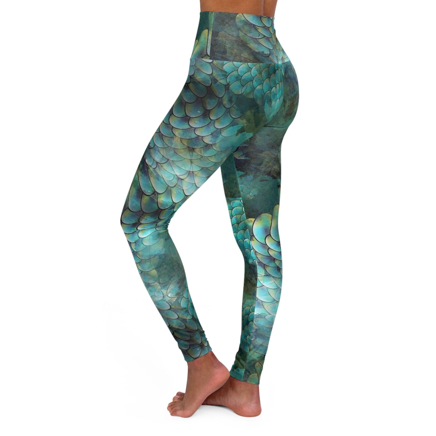 Mermaid yoga pants blue legging yoga pants capri or ankle length aqua leggings fish scales pants mermaids spandex