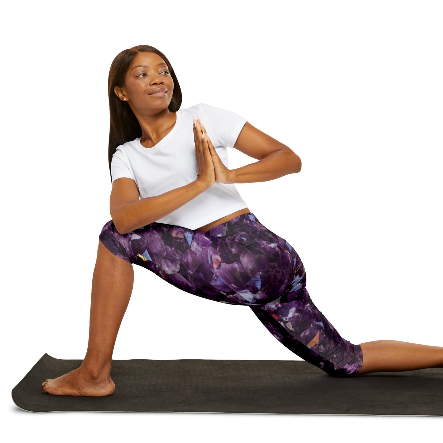Amethyst Yoga Pants purple leggings crystal yoga pants amethyst capri leggings amethyst spandex spiritual yoga pants