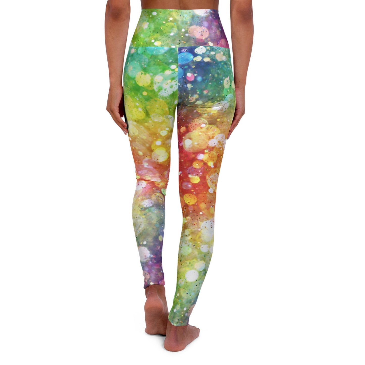 Rainbow Confetti Yoga Pants colorful capri shorts leggings pink yoga pants capri purple unique leggings