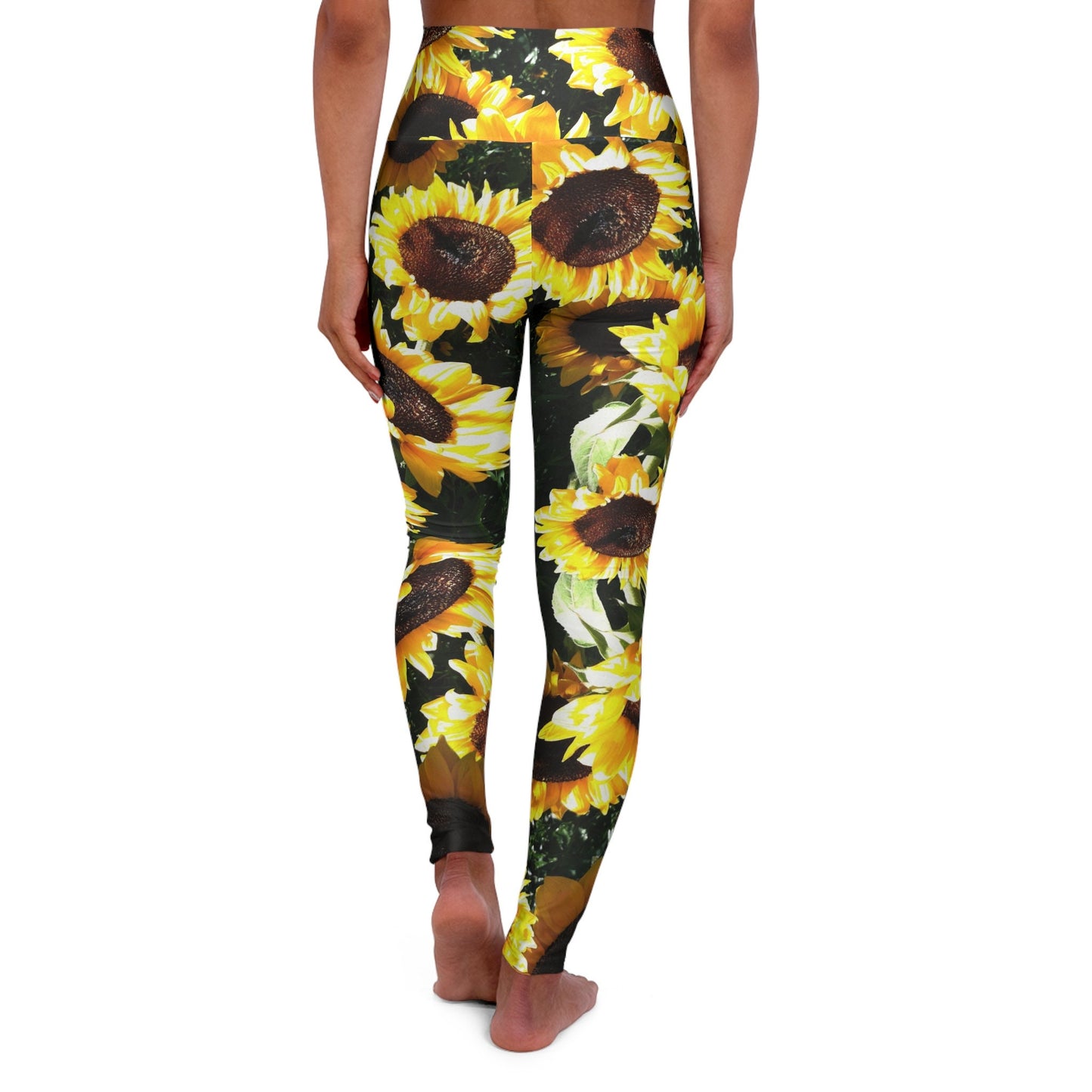 Sunflower yoga pants capri or shorts Floral yellow green leggings yoga leggins sunflower yoga pants flowers legging ankle capris
