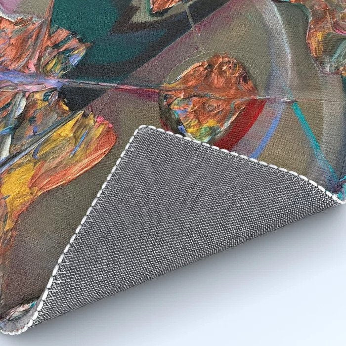Abstract Art Rug colorful black green blue rugs modern art rugs contemporary area rug artwork rugs unique