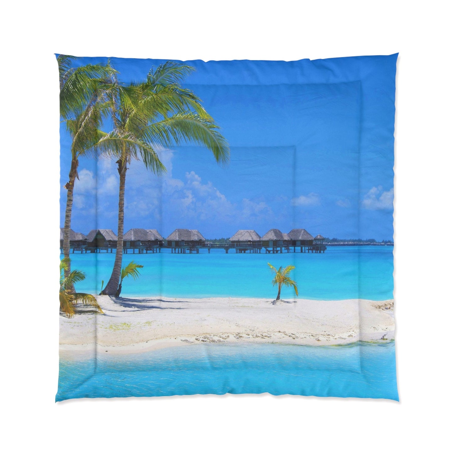 Island Comforter or Duvet Cover Beach comforters beachy duvet blue comforters island duvet palm trees comforter beachy decor beach duvet
