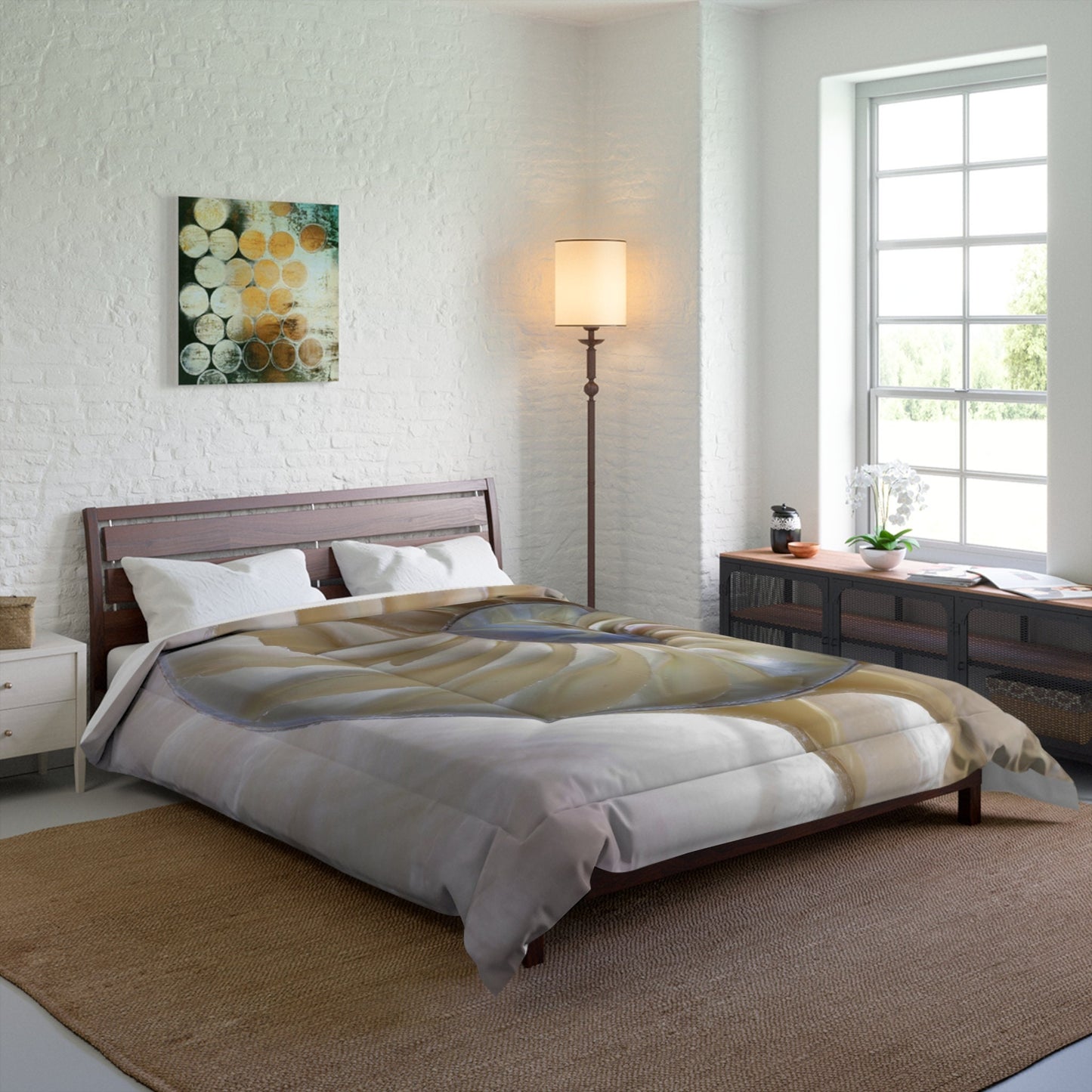 Nautilus Shell Comforter or Duvet Cover Ocean bedding fibonacci duvet beige comforter shell comforter golden ratio duvet light color bedding