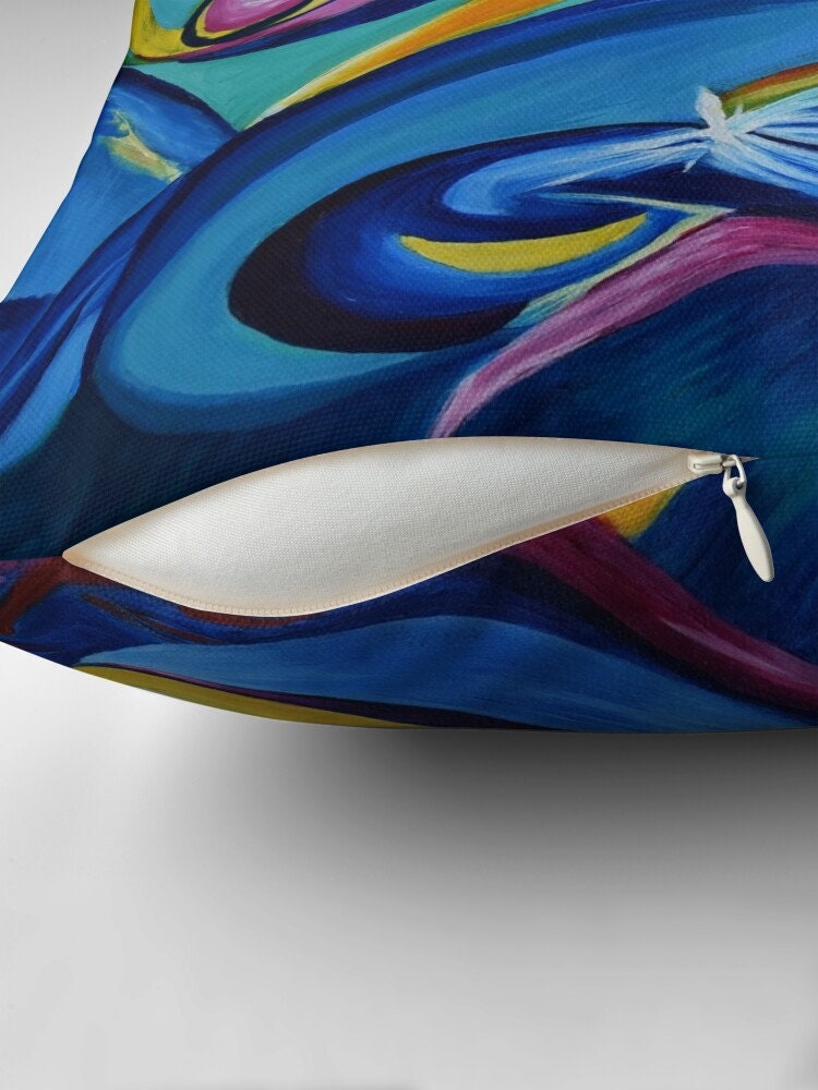 Colorful Abstract Pillow Reiki Healing Artwork unique Gift Artsy Couch Pillows blue pillow colorful pillows psychadelic pillows aqua