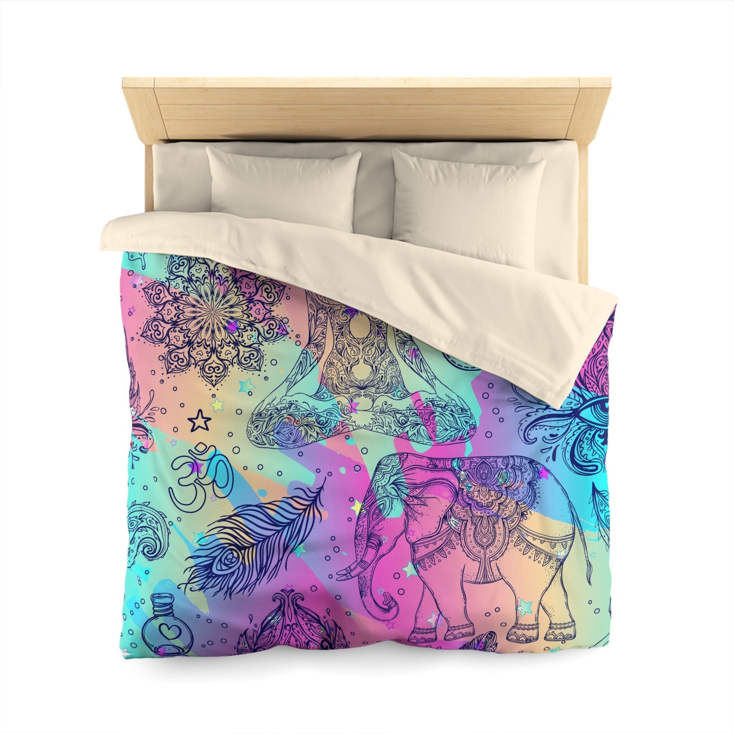Boho Spiritual Comforter or Duvet Cover hippy bedding boho bedding spiritual comforter yoga comforter feather bedding elephant bedding