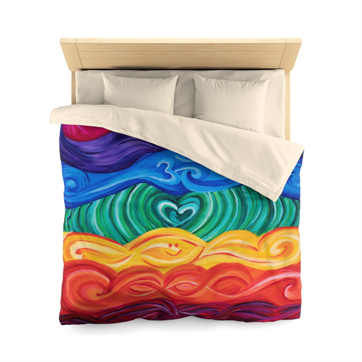 Chakra Duvet Cover or Comforter Spiritual Twin Queen King Chakras bedding sets Artsy Rainbow yoga hippy meditating heart Unique
