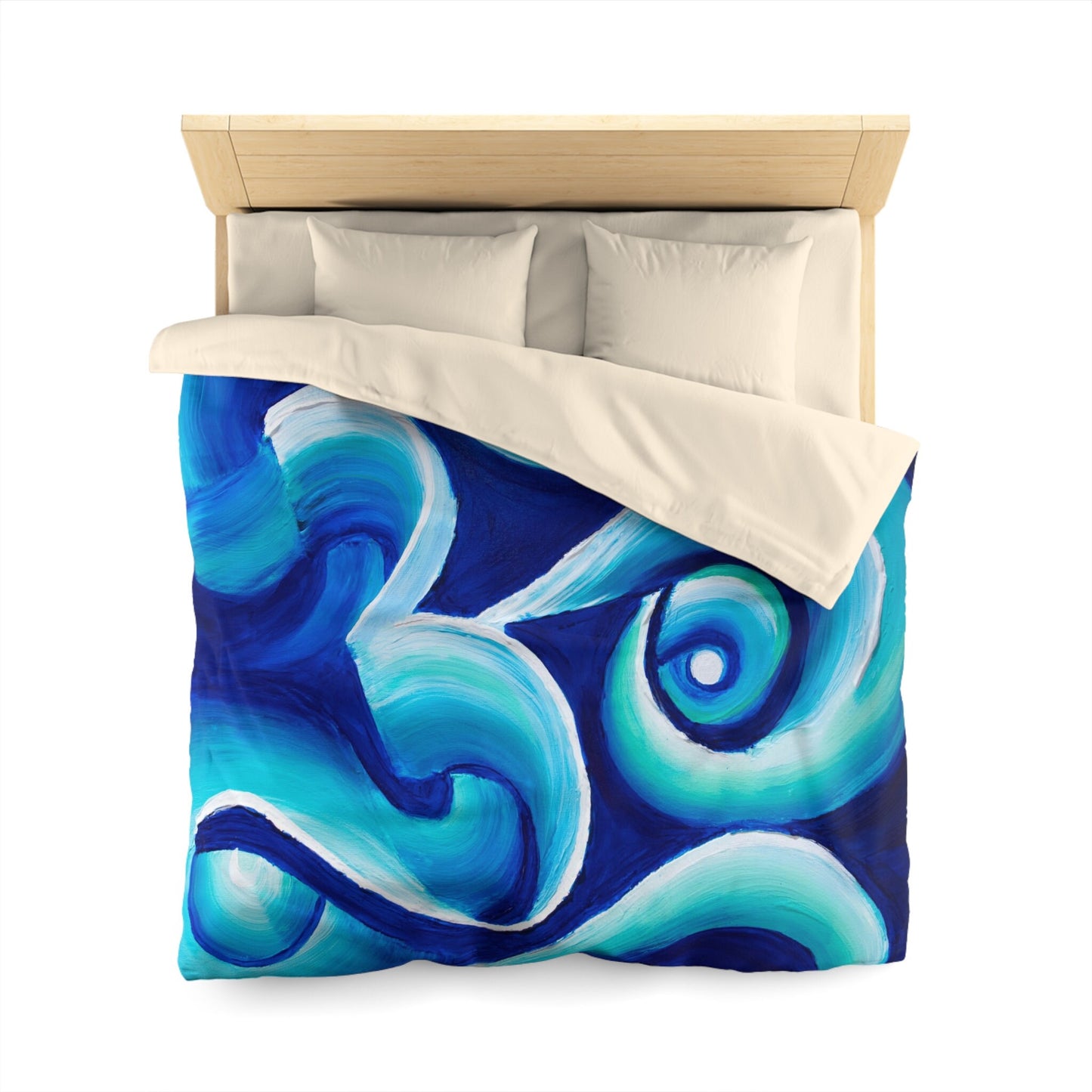 Abstract Blue Duvet Cover or Comforter Artsy bedding Twin Queen King bedroom blue teal aqua abstract art artwork bedding