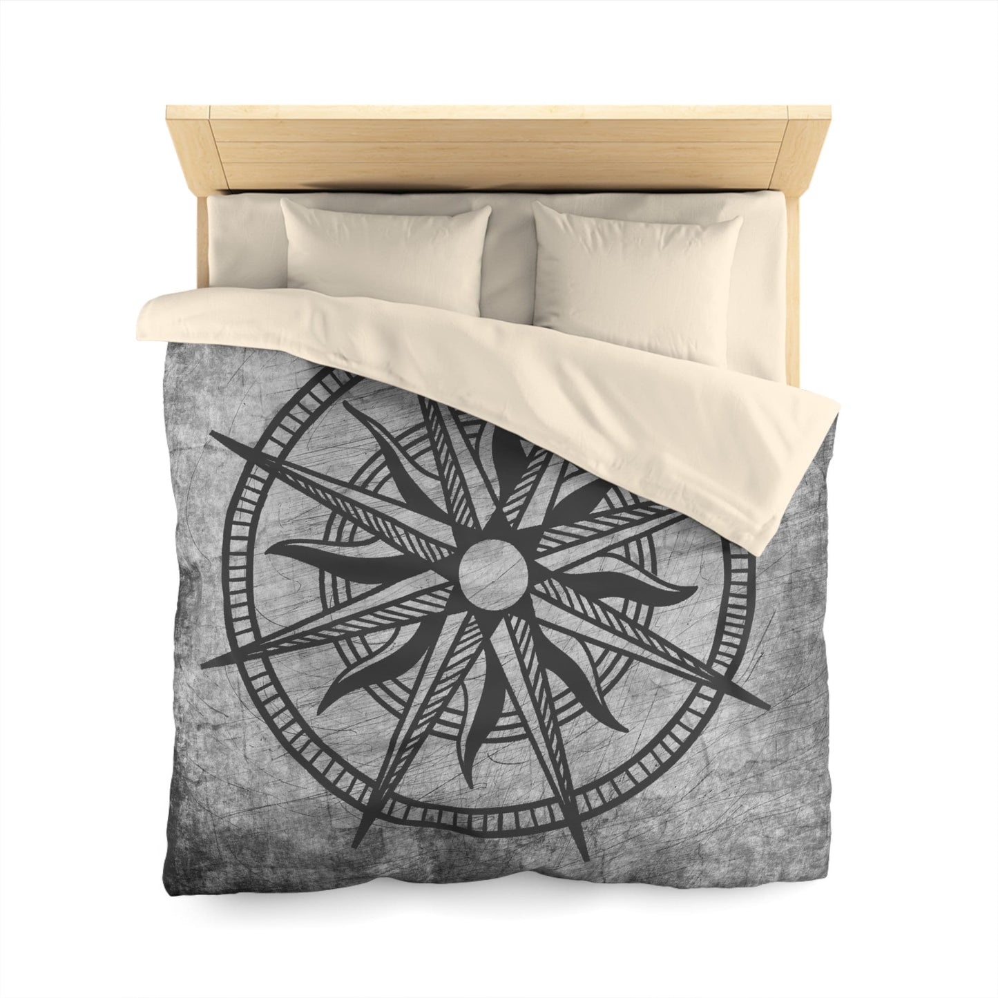 Compass Comforter or Duvet Cover gray grunge bedding nautical bedding coastal comforter grey comforter marine bedding sets