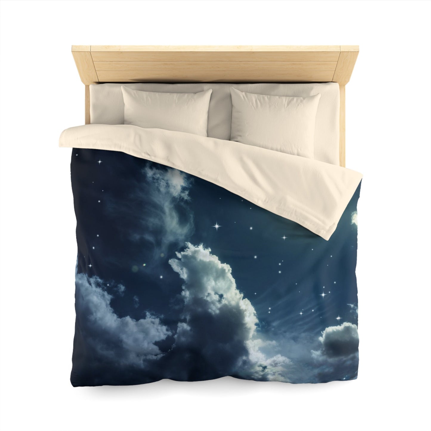 Nights Sky Comforter or Duvet Cover blue bedding moon bedding clouds comforter stars duvet blue comforter moon bedroom decor moon comforter