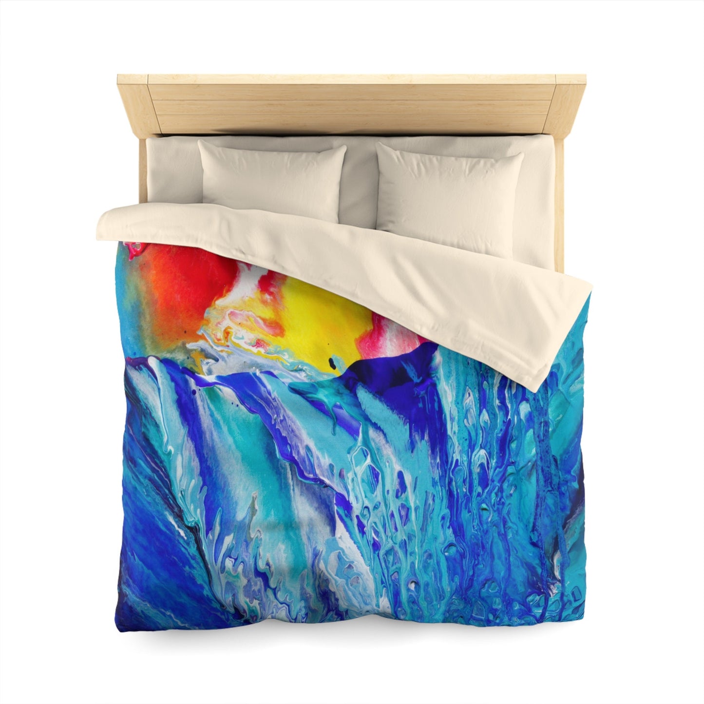 Ocean Duvet Cover or Comforter Artsy bedding Twin Queen King Dorm bedroom blue duvet aqua teal water abstract art beach ocean comforters