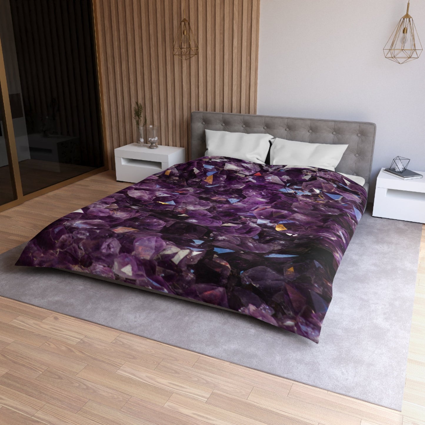 Amethyst Duvet Cover or Comforter purple bedding amethyst bedding crystal Twin Queen King purple bedroom purple duvet cover spiritual
