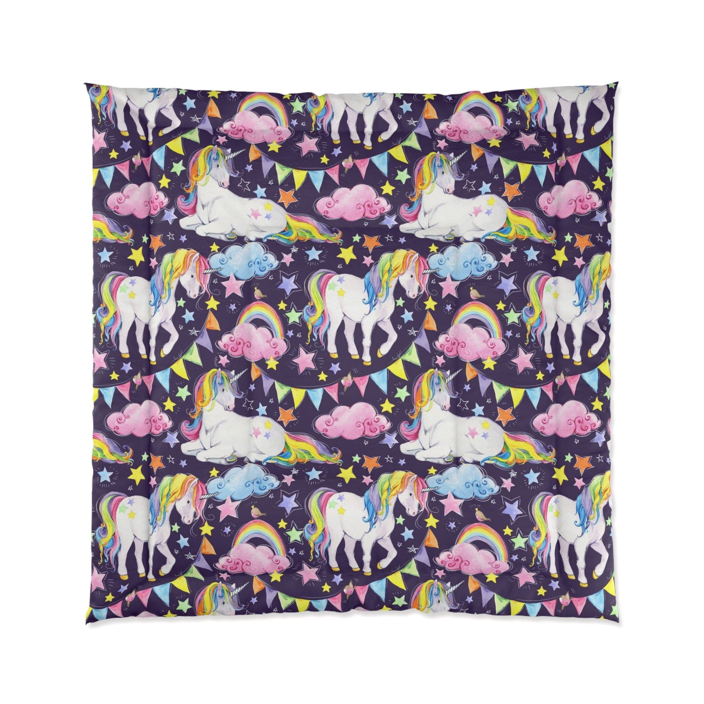 Unicorn Comforter or Duvet Cover Girls dark purple bedding girly unicorn comforter rainbow comforter rainbows duvet unicorns bedding unicorn
